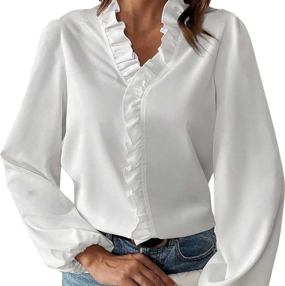 Hawalili White Ruffle Blouse